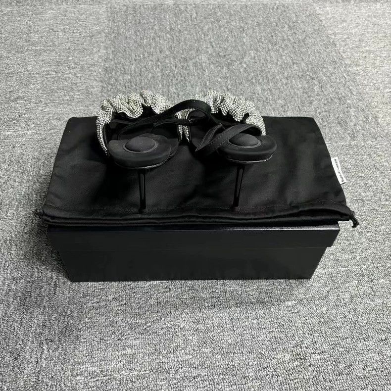 Alexander Wang Alexander Wang's latest black square-toe full-diamond stiletto heels Size US 5 / EU 37 - 3 Thumbnail