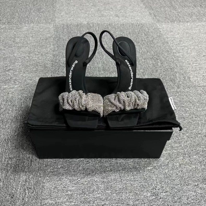 Alexander Wang Alexander Wang's latest black square-toe full-diamond stiletto heels Size US 5 / EU 37 - 2 Thumbnail