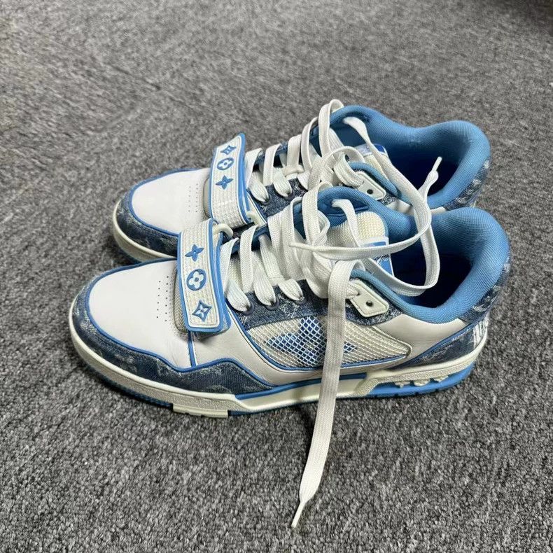 Louis Vuitton Louis Vuitton latest white and blue trainer with magic tape Size US 6.5 / EU 39-40 - 2 Thumbnail