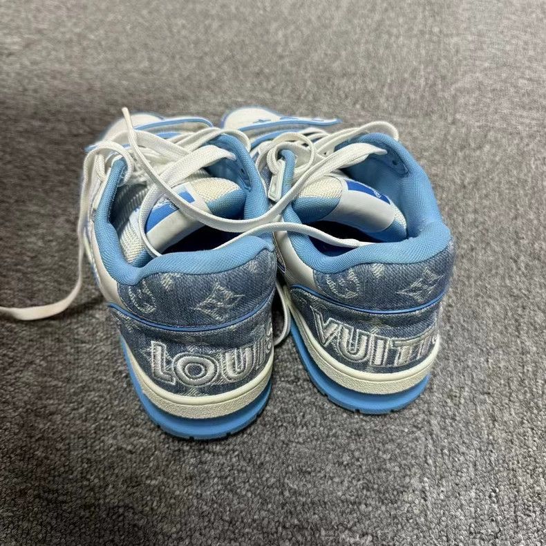 Louis Vuitton Louis Vuitton latest white and blue trainer with magic tape Size US 6.5 / EU 39-40 - 3 Thumbnail