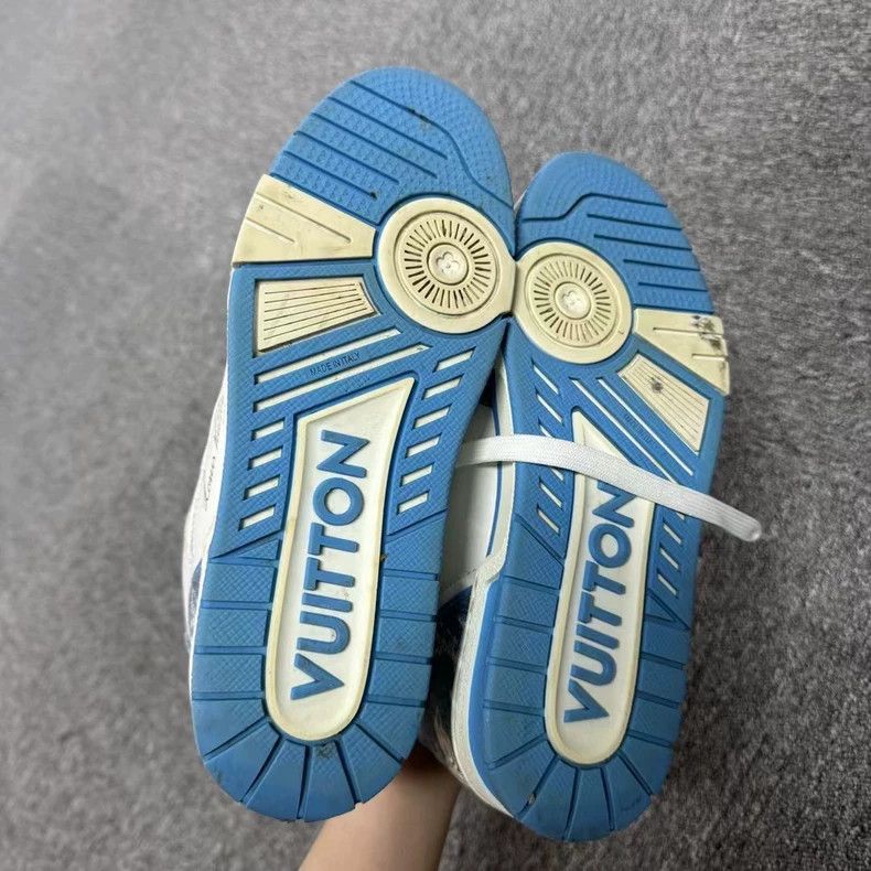 Louis Vuitton Louis Vuitton latest white and blue trainer with magic tape Size US 6.5 / EU 39-40 - 5 Thumbnail