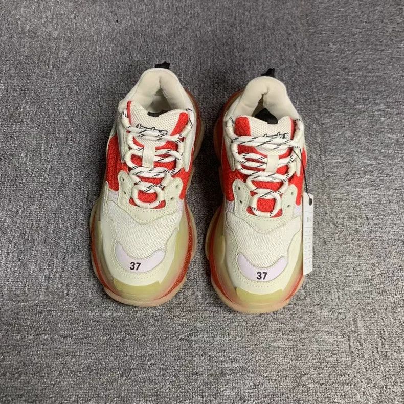 Balenciaga Balenciaga latest white and red air-cushioned triples Size US 5 / EU 37 - 2 Thumbnail