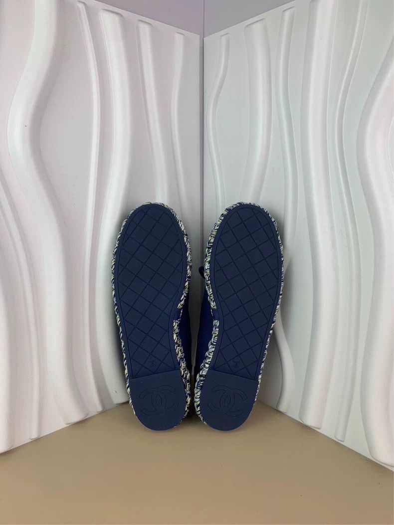 Chanel Chanel Chanel Blue and Black Colorblock Logo Embossed Woven Design Low-top Laced Casual Shoes Size US 6.5 / EU 39-40 - 7 Thumbnail