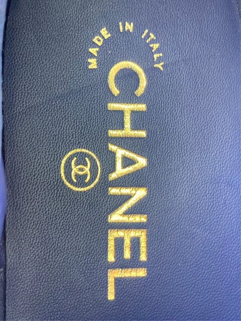 Chanel Chanel Chanel Blue and Black Colorblock Logo Embossed Woven Design Low-top Laced Casual Shoes Size US 6.5 / EU 39-40 - 5 Thumbnail