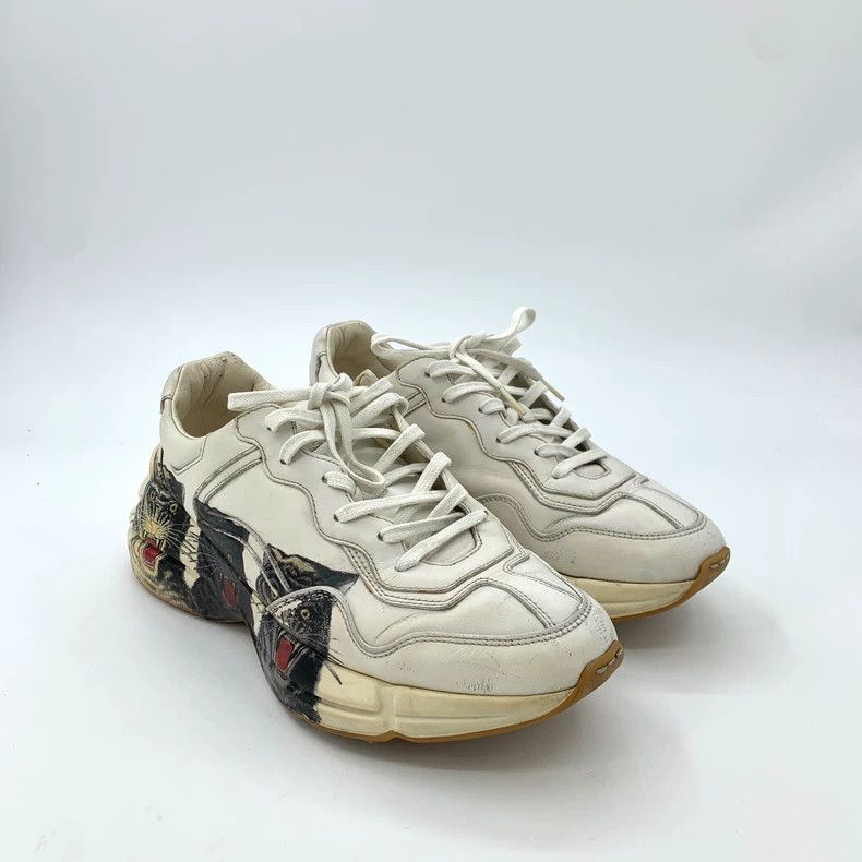 Gucci Gucci Gucci Rhyton Series Size 40 White Tiger Print Laced Casual Dad Shoes Size US 7 / EU 40 - 2 Thumbnail