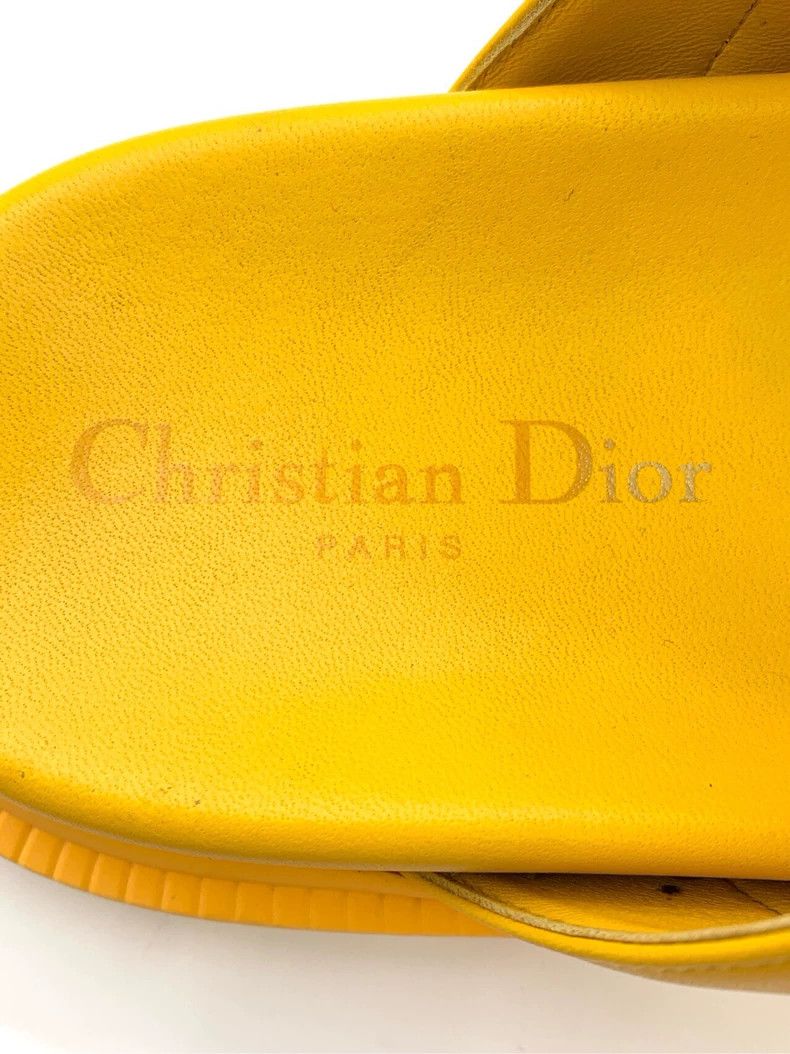 Dior Dior Dior Size 38 Yellow Logo Letter Magic Tape One-strap Leather Sandals Size US 5.5 / EU 38 - 7 Thumbnail