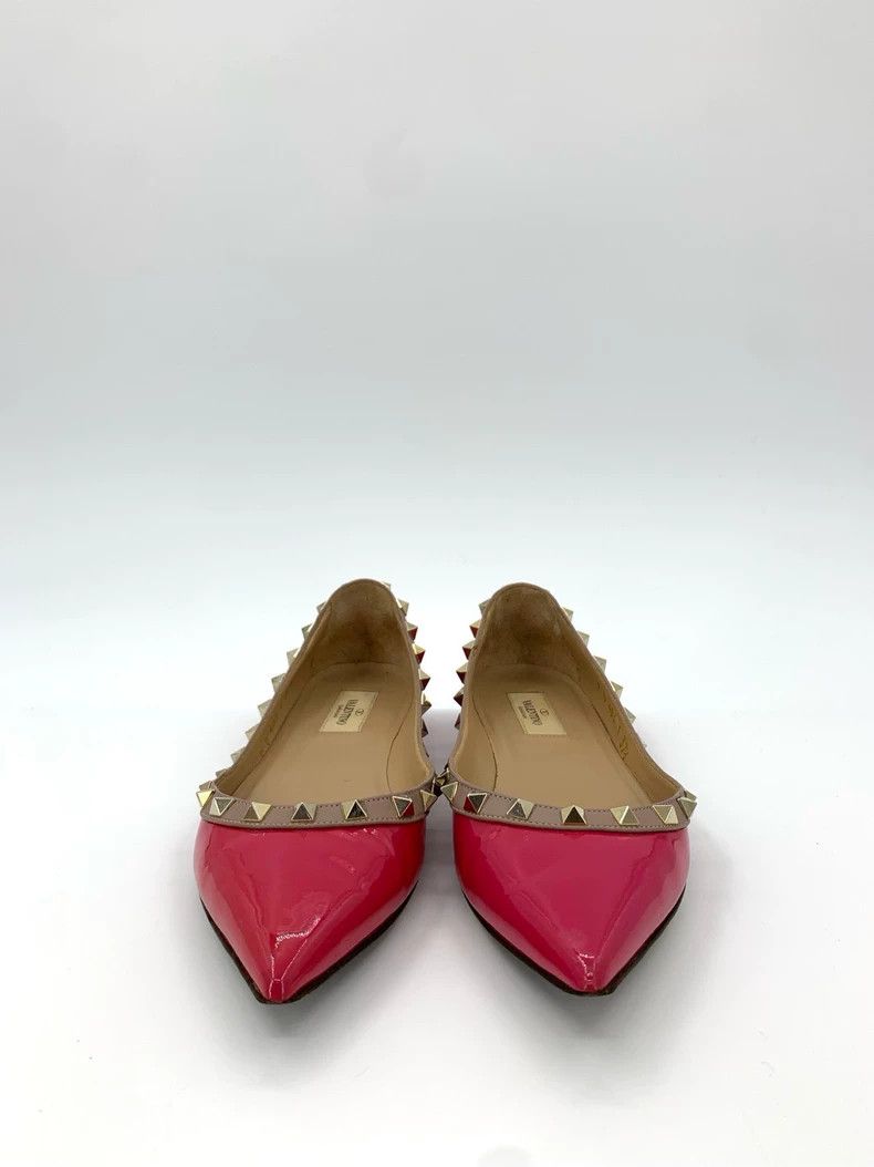 Valentino Valentino Pink studded design patent leather flat casual loafers, size 37.5 Size US 5 / EU 37 - 3 Thumbnail