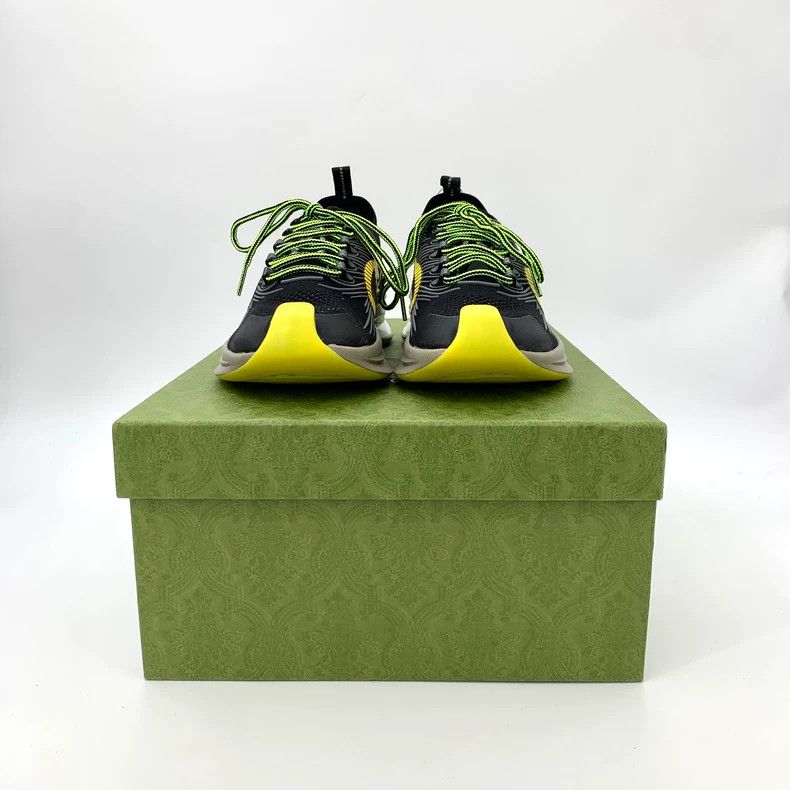Gucci Gucci Run series Black logo lettering lace-up casual sports shoes, size 42.5 Size US 9 / EU 42 - 7 Thumbnail