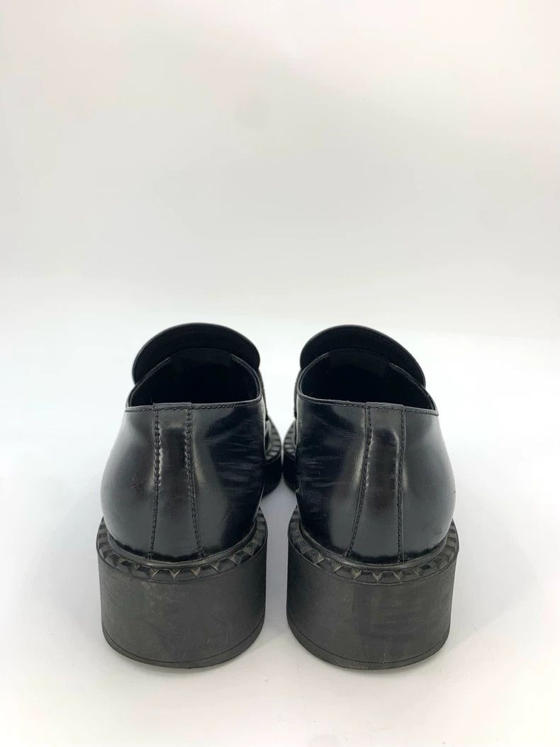 Prada Prada Logo triangle标志 black leather loafer shoes, size 38 Size US 5.5 / EU 38 - 4 Thumbnail