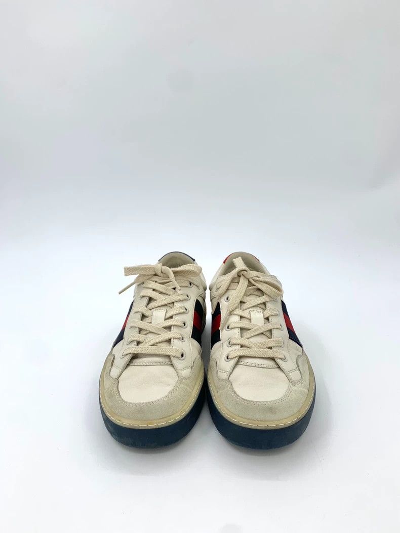 Alexander McQueen Gucci White red and blue color block lace-up casual sneakers, size 39 Size US 7 / IT 37 - 3 Thumbnail