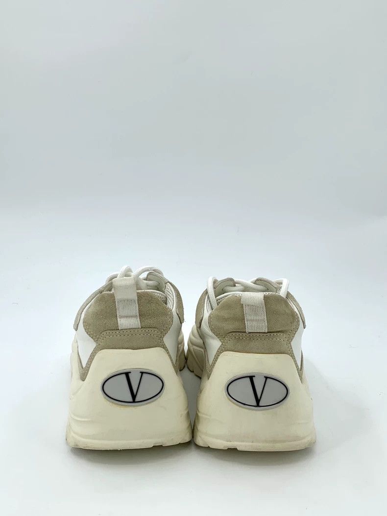 Valentino Valentino Size 40 White Leather Mixed Material Laced Low-Top Casual Shoes Size US 7 / EU 40 - 4 Thumbnail