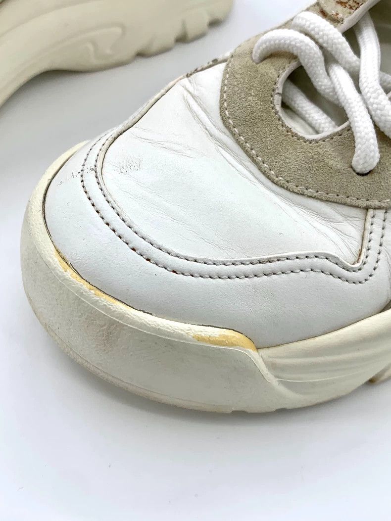 Valentino Valentino Size 40 White Leather Mixed Material Laced Low-Top Casual Shoes Size US 7 / EU 40 - 9 Thumbnail