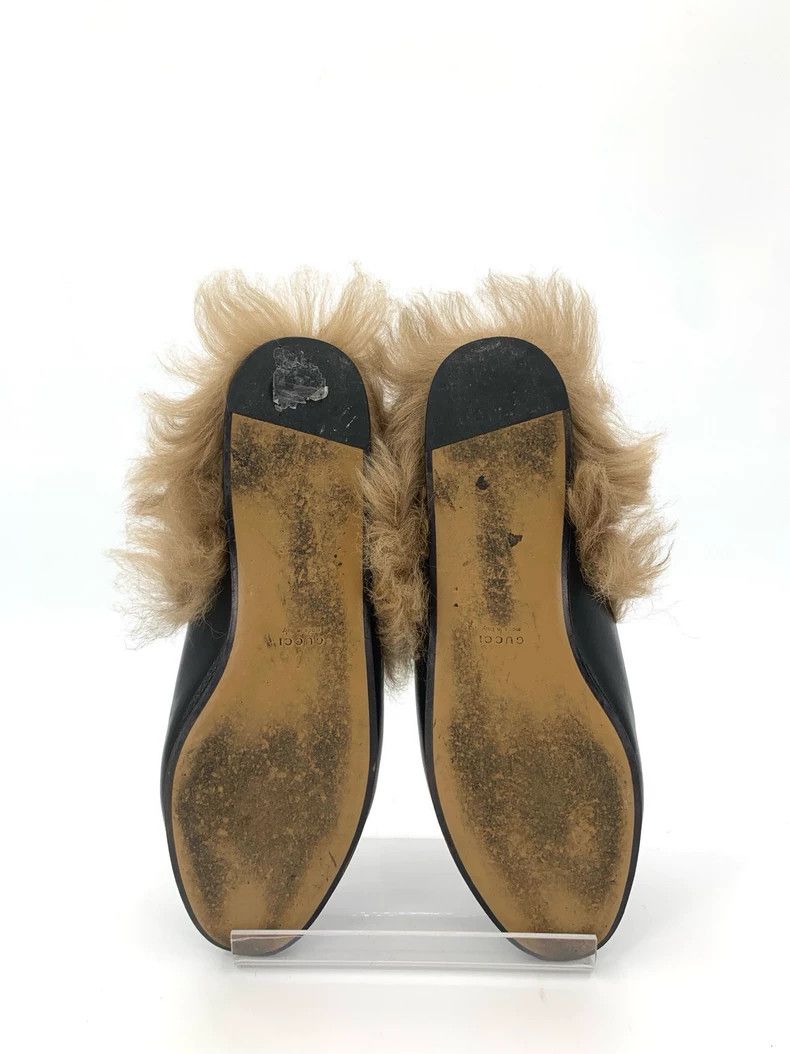 Gucci Gucci Size 37.5 Black Horsebit Fur Trim Loafers Size US 6 / IT 36 - 5 Thumbnail