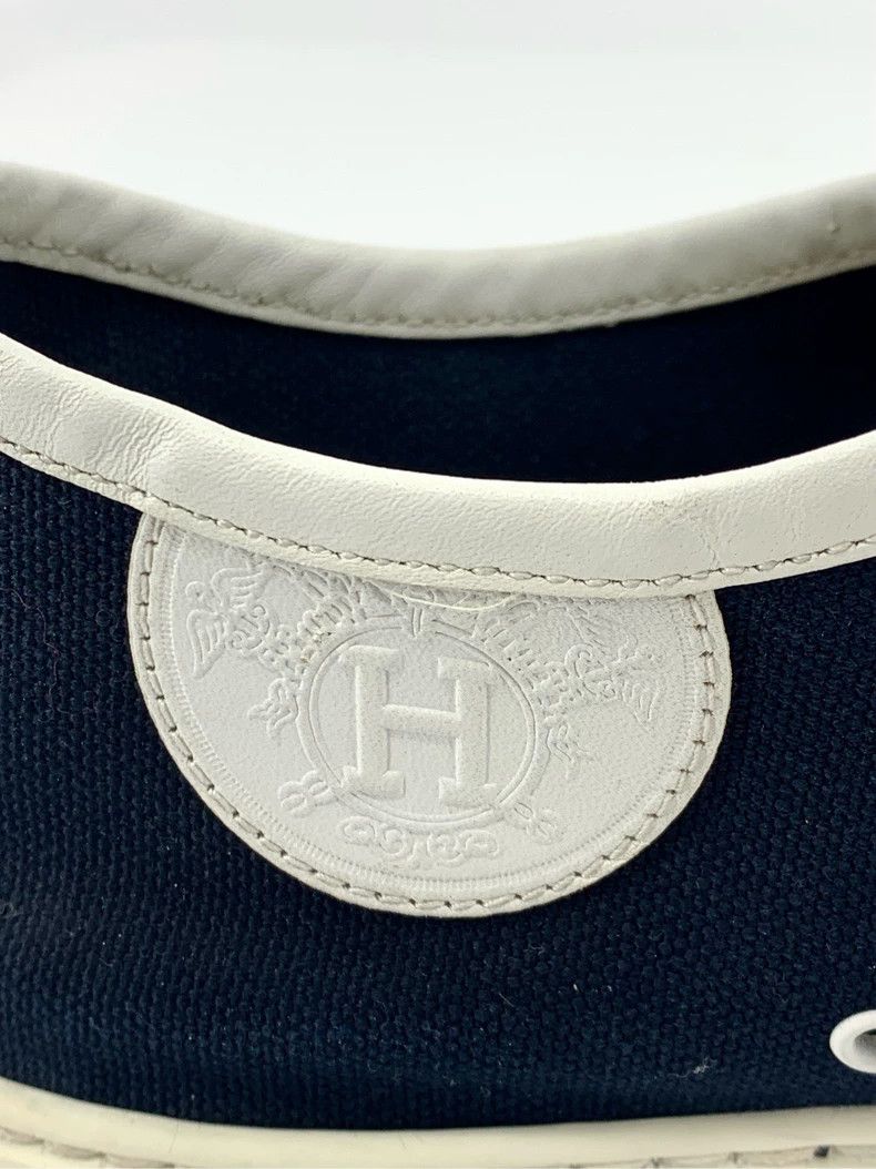 Hermes Hermes Size 42 Logo Decorated Dark Blue Laced Canvas Sneakers Size US 8.5 / EU 41-42 - 6 Thumbnail