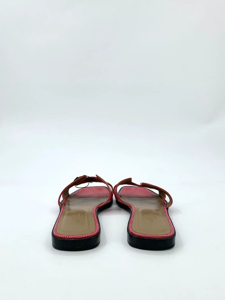 Hermes Hermes Size 39 Rose Pink Lizard Leather Flip Flops Size US 6.5 / EU 39-40 - 4 Thumbnail
