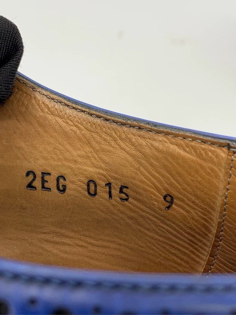 Prada Prada Size 43 Brogue Carved Blue Wedge Leather Shoes Size US 9.5 / EU 42-43 - 6 Thumbnail