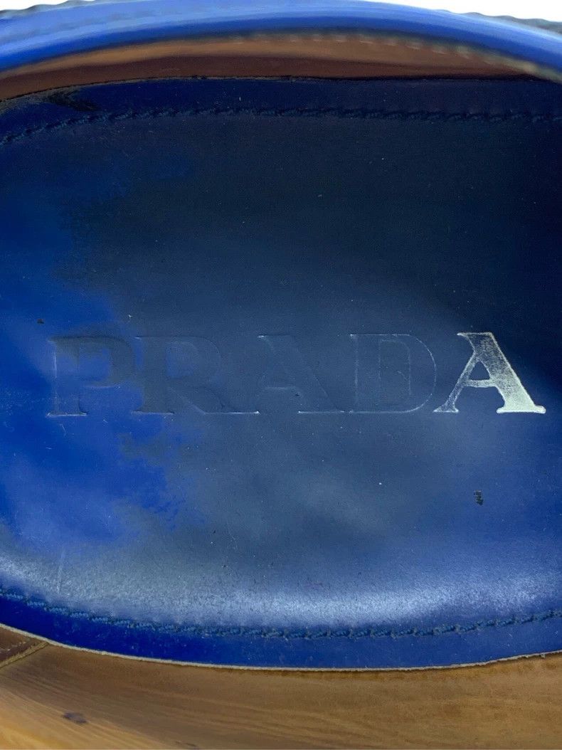 Prada Prada Size 43 Brogue Carved Blue Wedge Leather Shoes Size US 9.5 / EU 42-43 - 7 Thumbnail