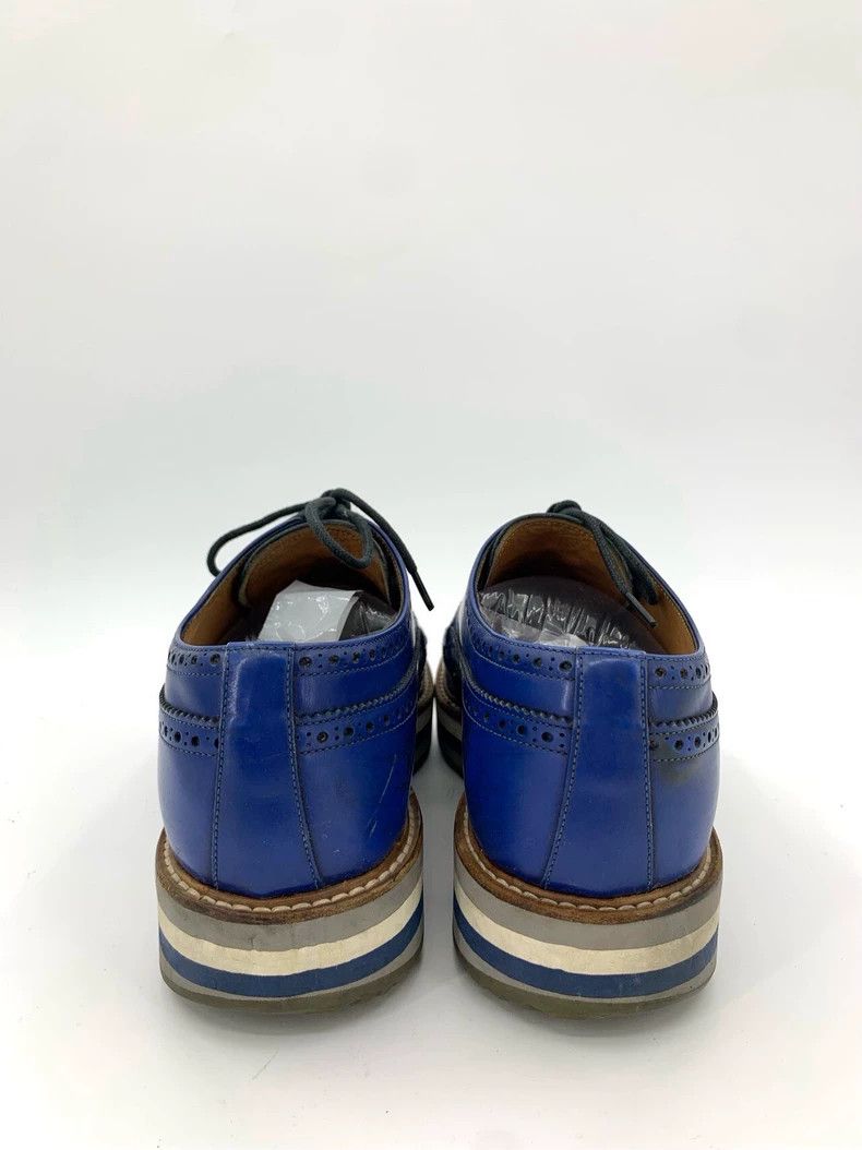 Prada Prada Size 43 Brogue Carved Blue Wedge Leather Shoes Size US 9.5 / EU 42-43 - 4 Thumbnail