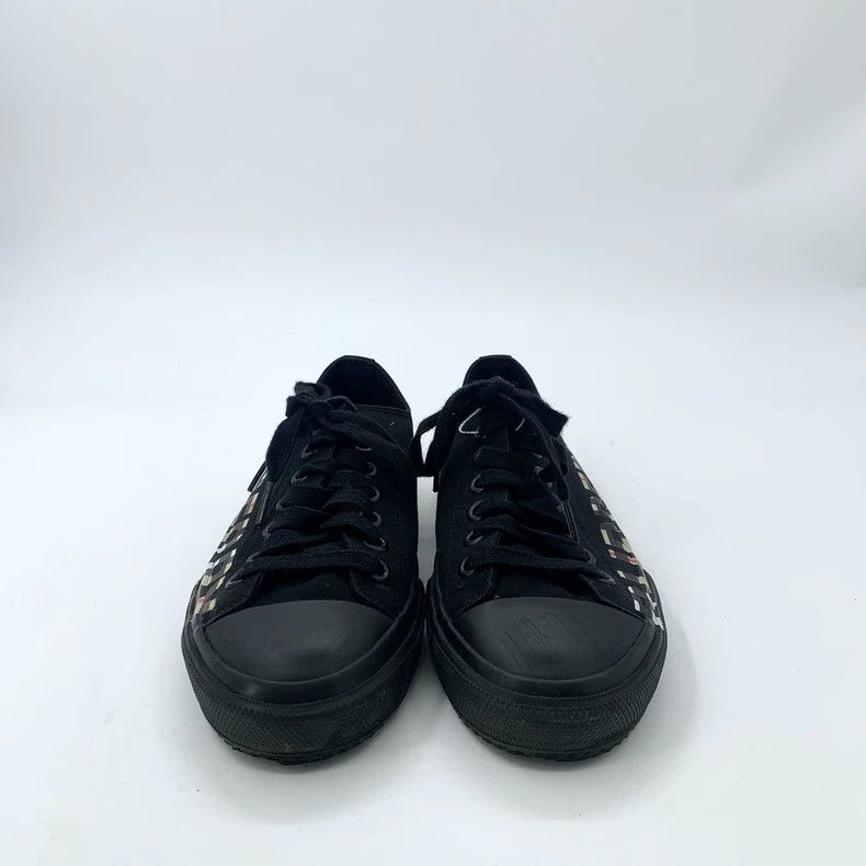 Burberry Burberry Size 38.5 Black Checkered Logo Printed Laced Casual Sneakers Size US 6 / EU 39 - 3 Thumbnail