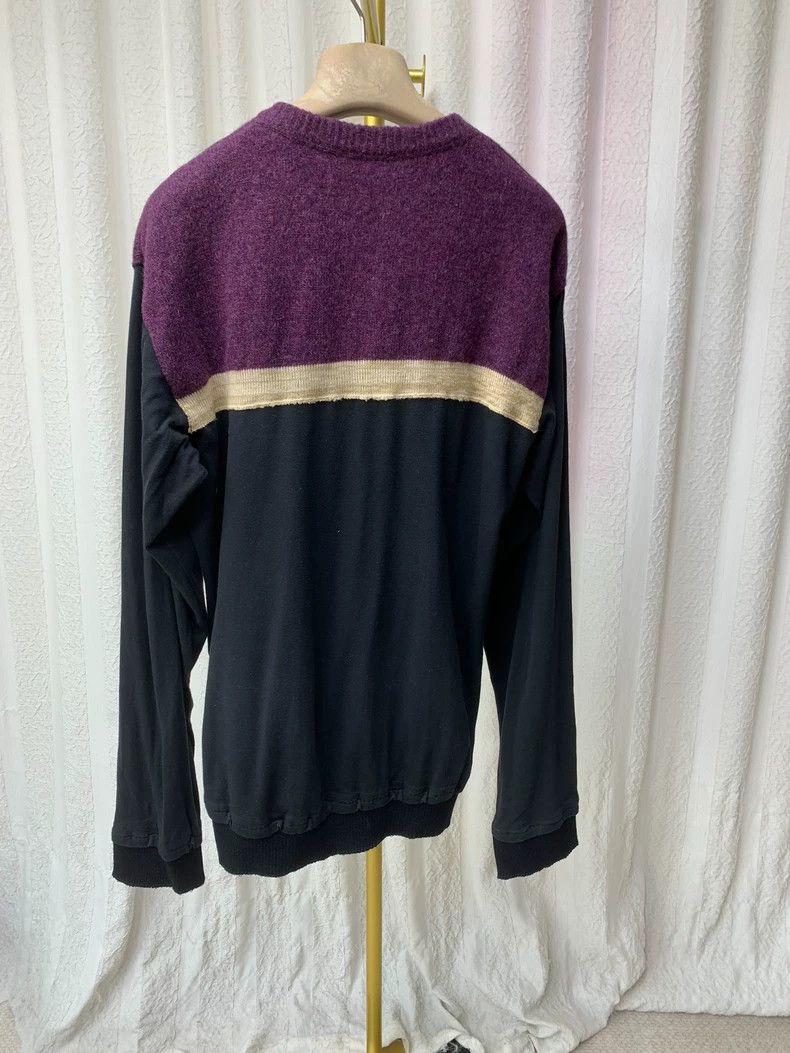 Miu Miu MIU MIU V-neck purple mixed material fashion sweater Size US L / EU 52-54 / 3 - 2 Thumbnail