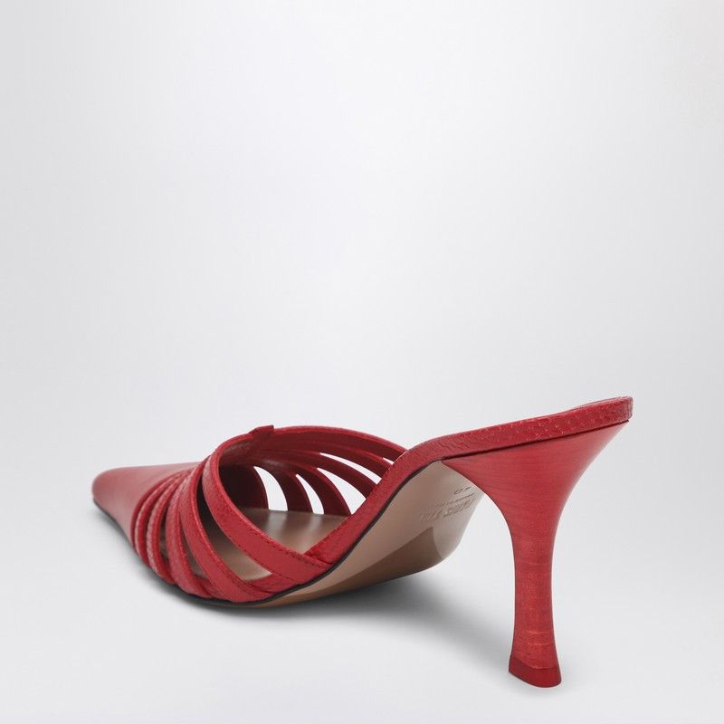 Paris Texas Red Leather Mule Nadia