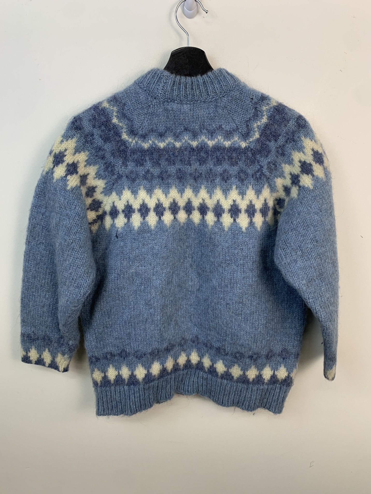 Vintage Vintage Sweater 1990s Knit Blue Ring Neck Wool Mohair Knit Sweater Size S Size US S / EU 44-46 / 1 - 4 Thumbnail