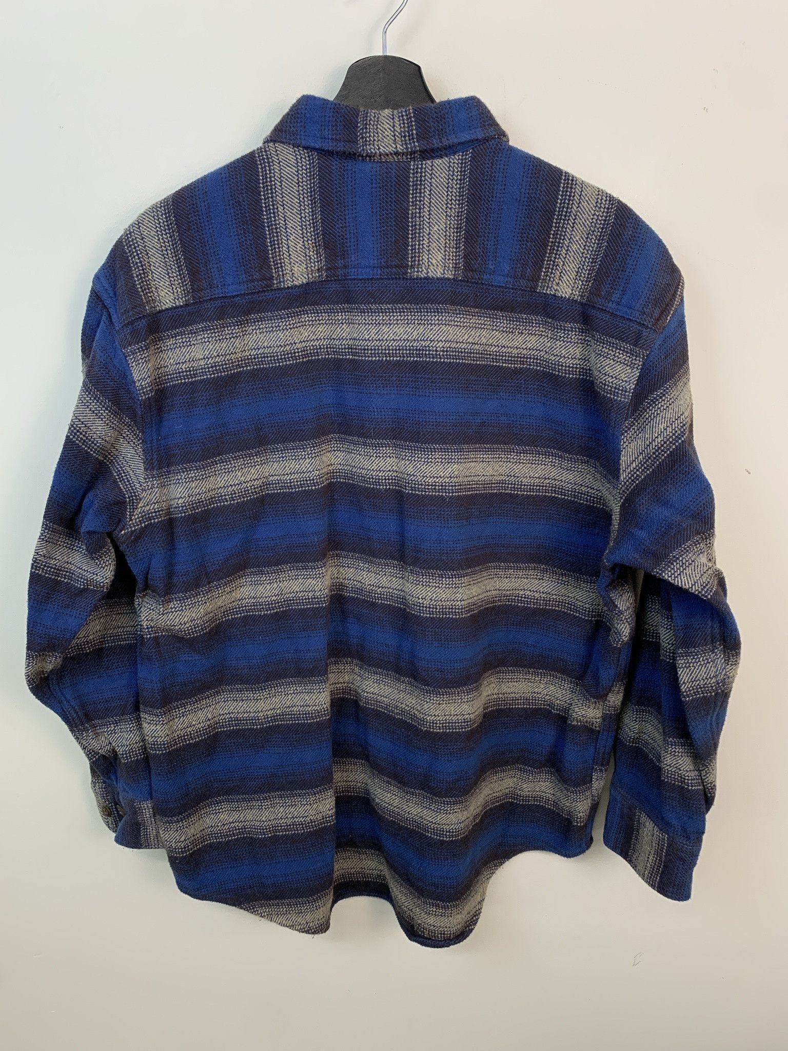 Flannel Vintage Flannel 1990s St Johns Bay Striped Blue Grey Flannel Size L Size US L / EU 52-54 / 3 - 3 Thumbnail
