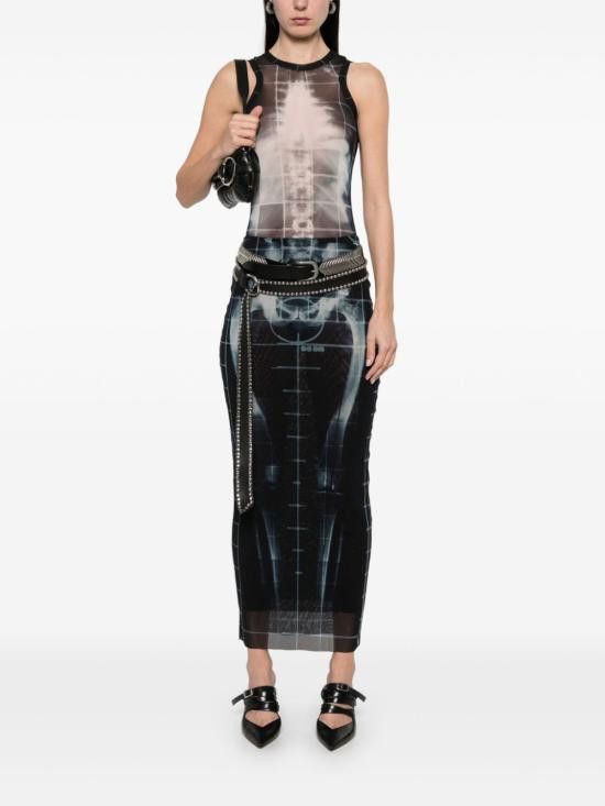 Jean Paul Gaultier JEAN PAUL GAULTIER Women Bodysuit Tops 2533FBD058 T580005956 Black Size M / US 6-8 / IT 42-44 - 4 Thumbnail
