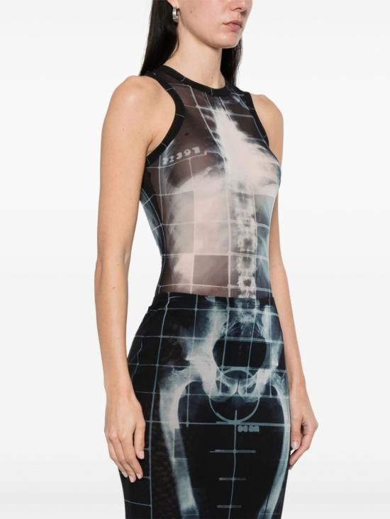 Jean Paul Gaultier JEAN PAUL GAULTIER Women Bodysuit Tops 2533FBD058 T580005956 Black Size M / US 6-8 / IT 42-44 - 3 Thumbnail