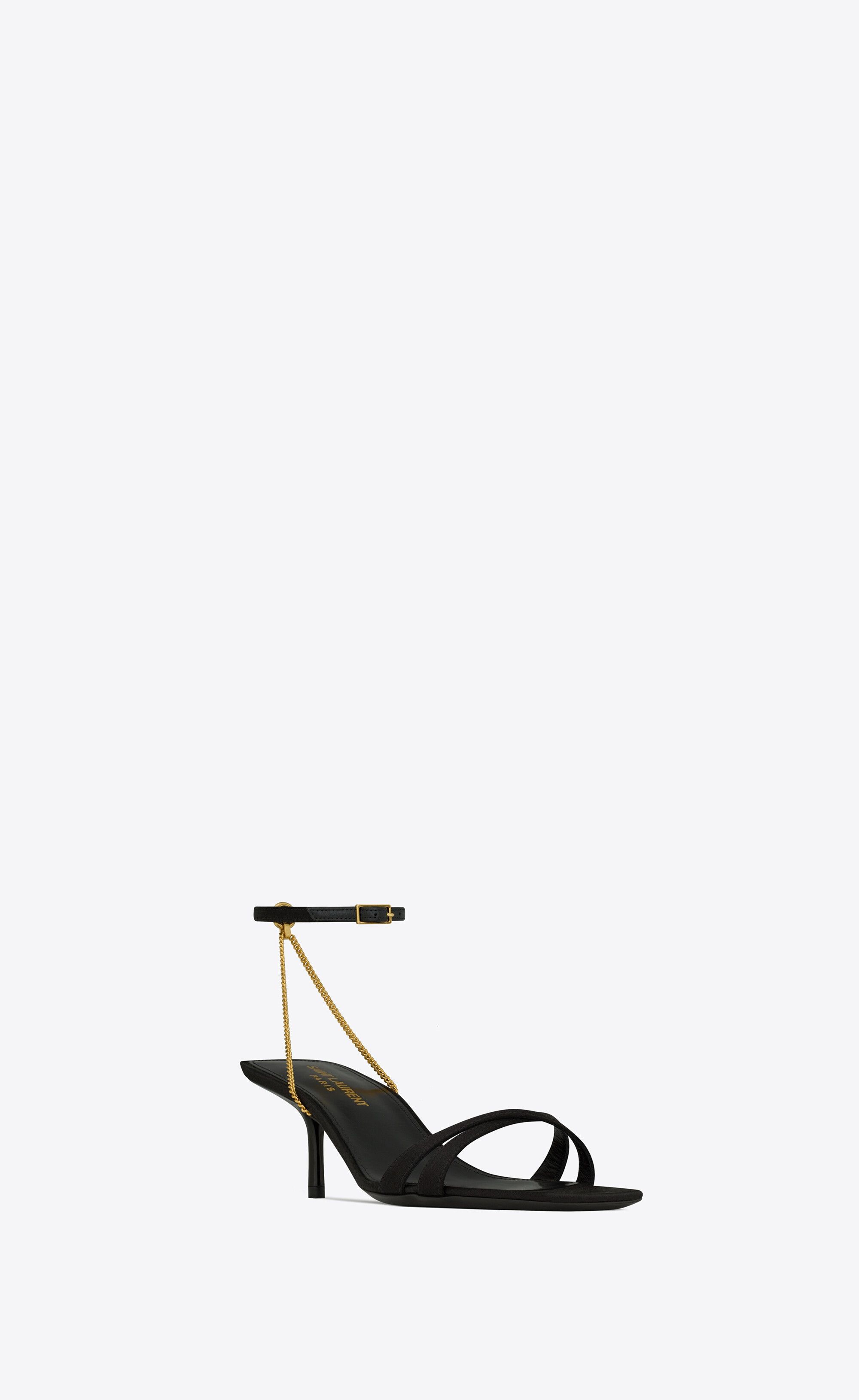 Saint Laurent Paris Melody Sandals in Crepe Satin Size US 5 / IT 35 - 3 Thumbnail
