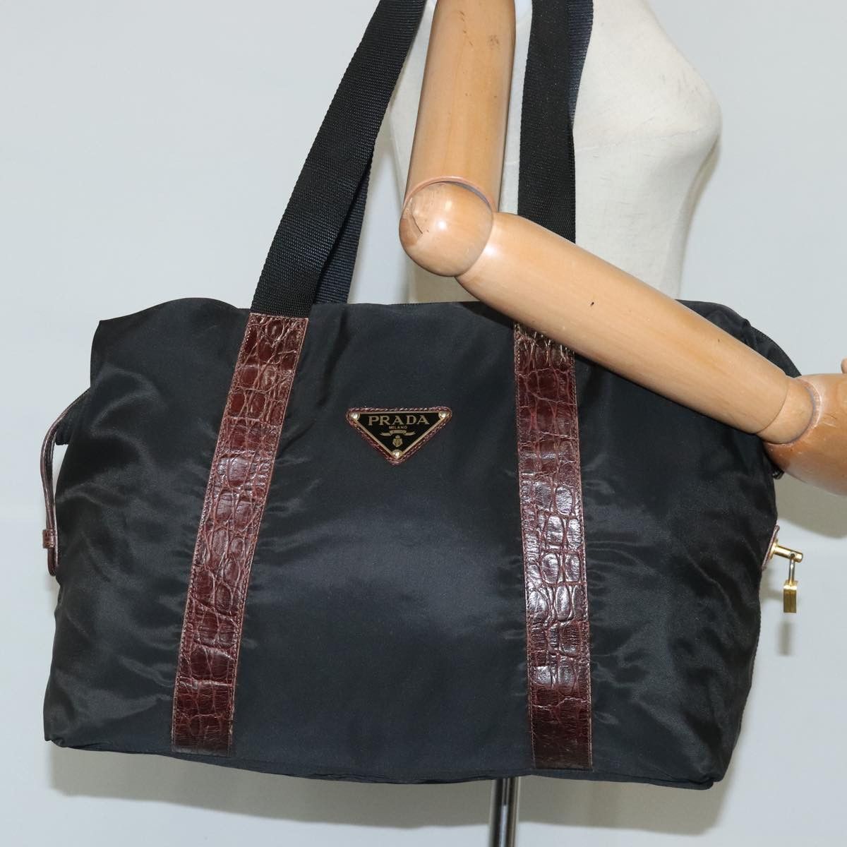 Prada Black Synthetic Tote Bag (Pre-Owned) Size ONE SIZE - 11 Thumbnail