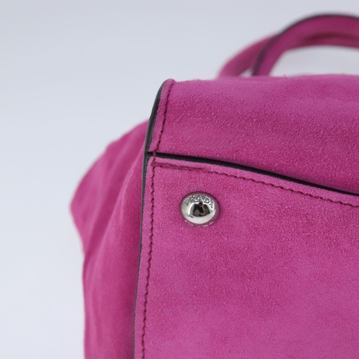 Prada Twin Pocket Pink Suede Handbag (Pre-Owned) Size ONE SIZE - 9 Thumbnail