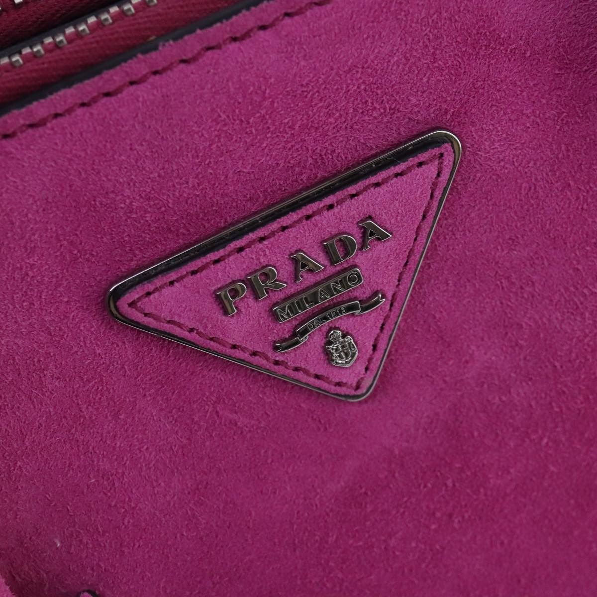 Prada Twin Pocket Pink Suede Handbag (Pre-Owned) Size ONE SIZE - 20 Thumbnail