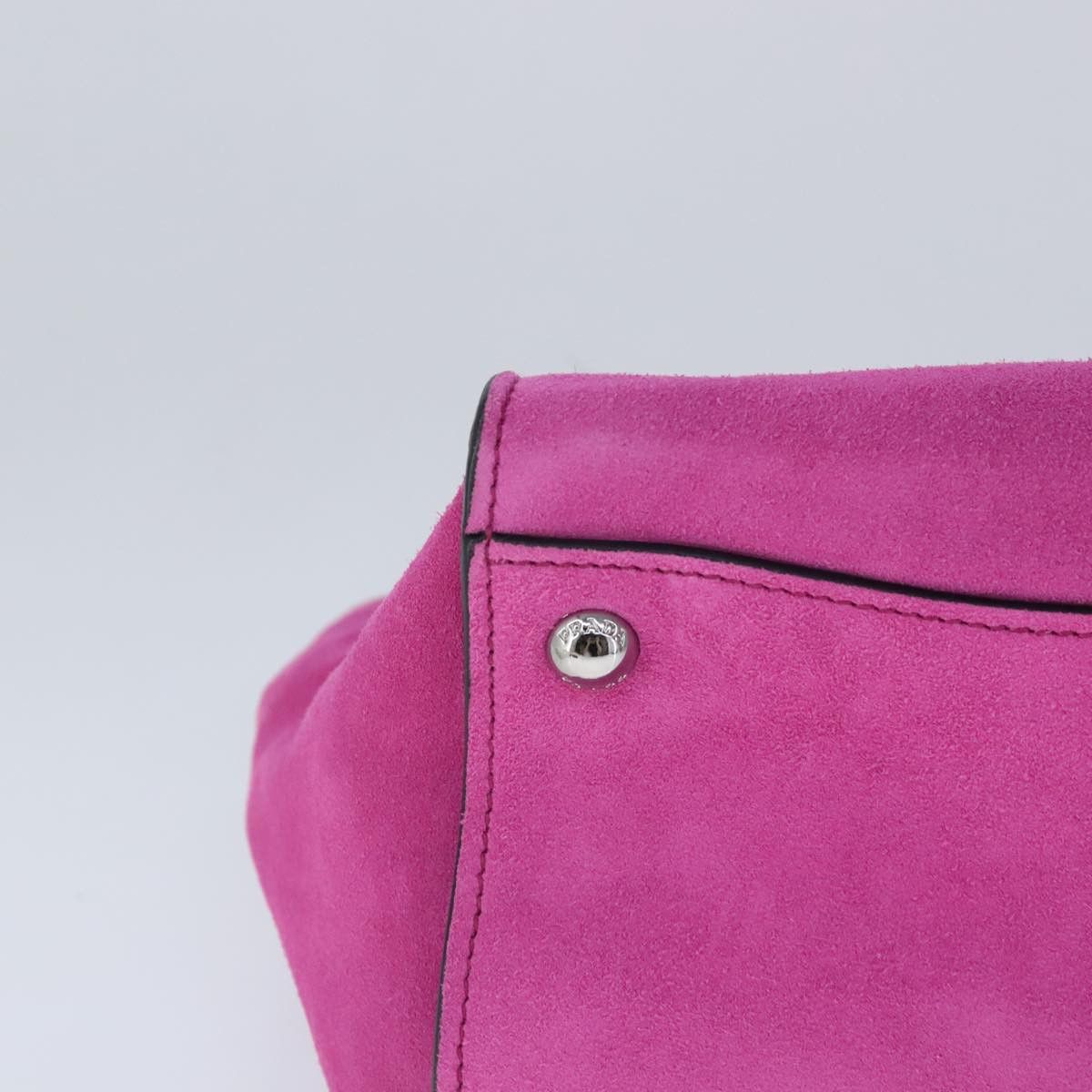 Prada Twin Pocket Pink Suede Handbag (Pre-Owned) Size ONE SIZE - 7 Thumbnail