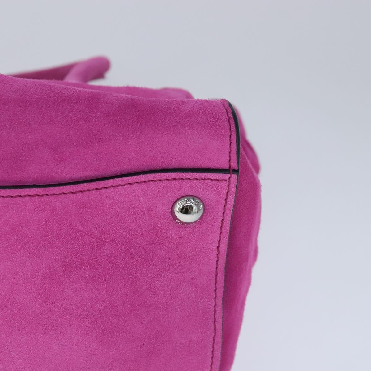 Prada Twin Pocket Pink Suede Handbag (Pre-Owned) Size ONE SIZE - 8 Thumbnail