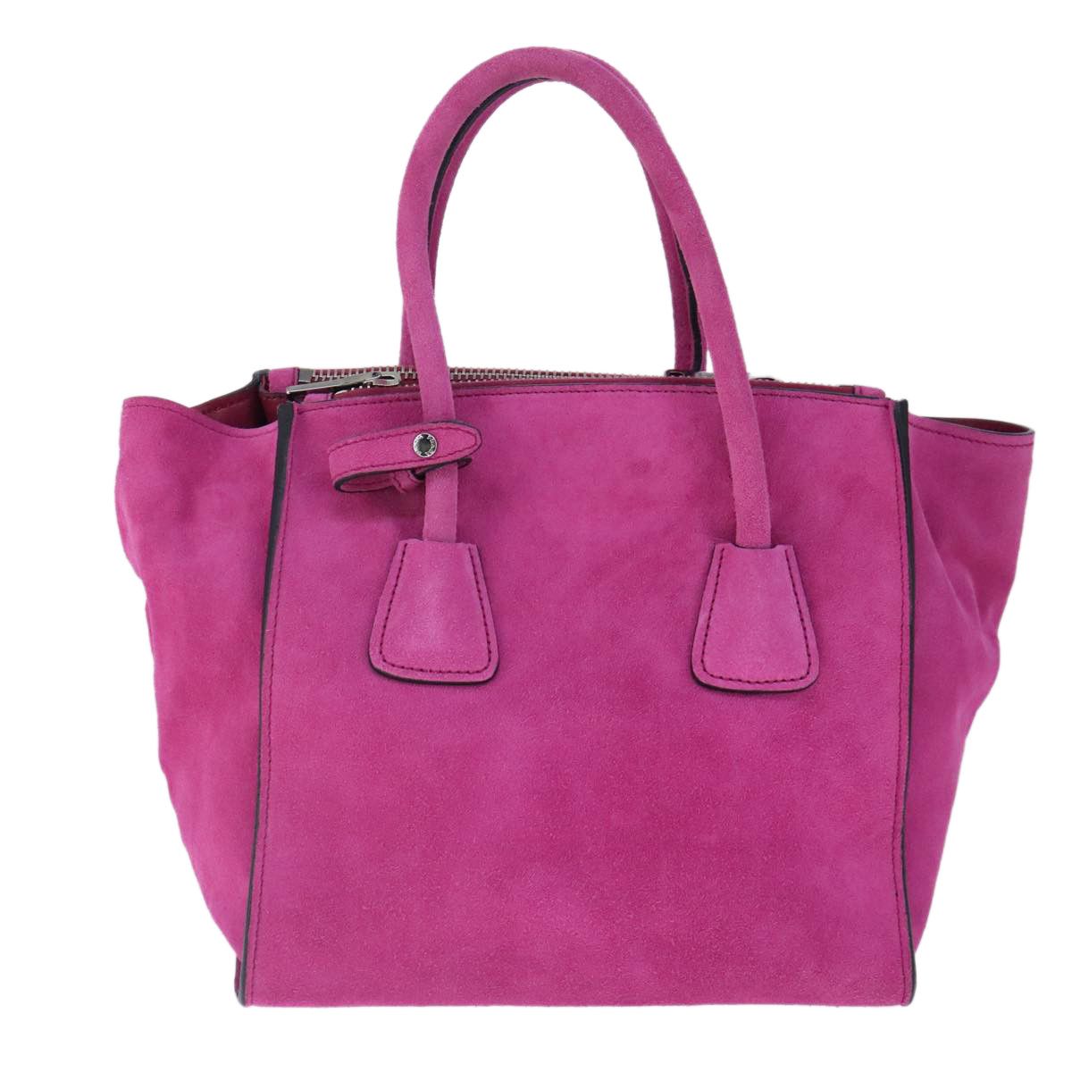Prada Twin Pocket Pink Suede Handbag (Pre-Owned) Size ONE SIZE - 2 Thumbnail