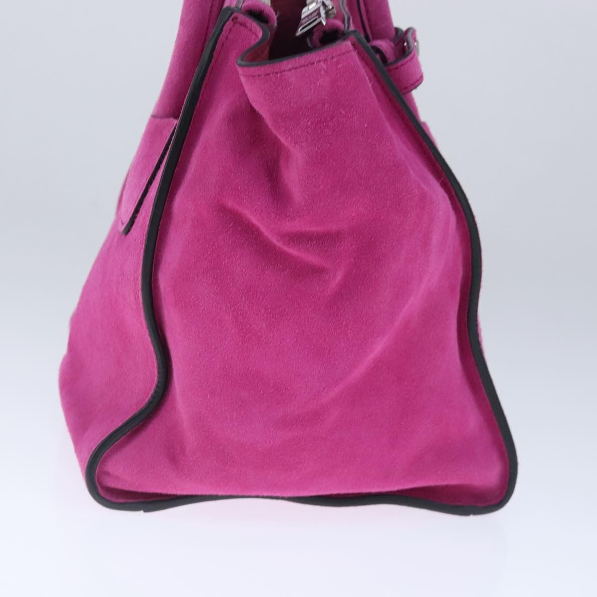Prada Twin Pocket Pink Suede Handbag (Pre-Owned) Size ONE SIZE - 4 Thumbnail