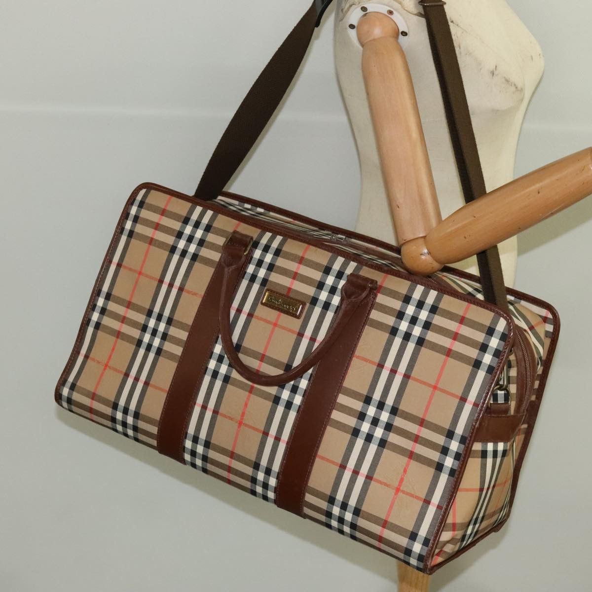 Burberry Nova Check Beige Canvas Travel Bag (Pre-Owned) Size ONE SIZE - 11 Thumbnail