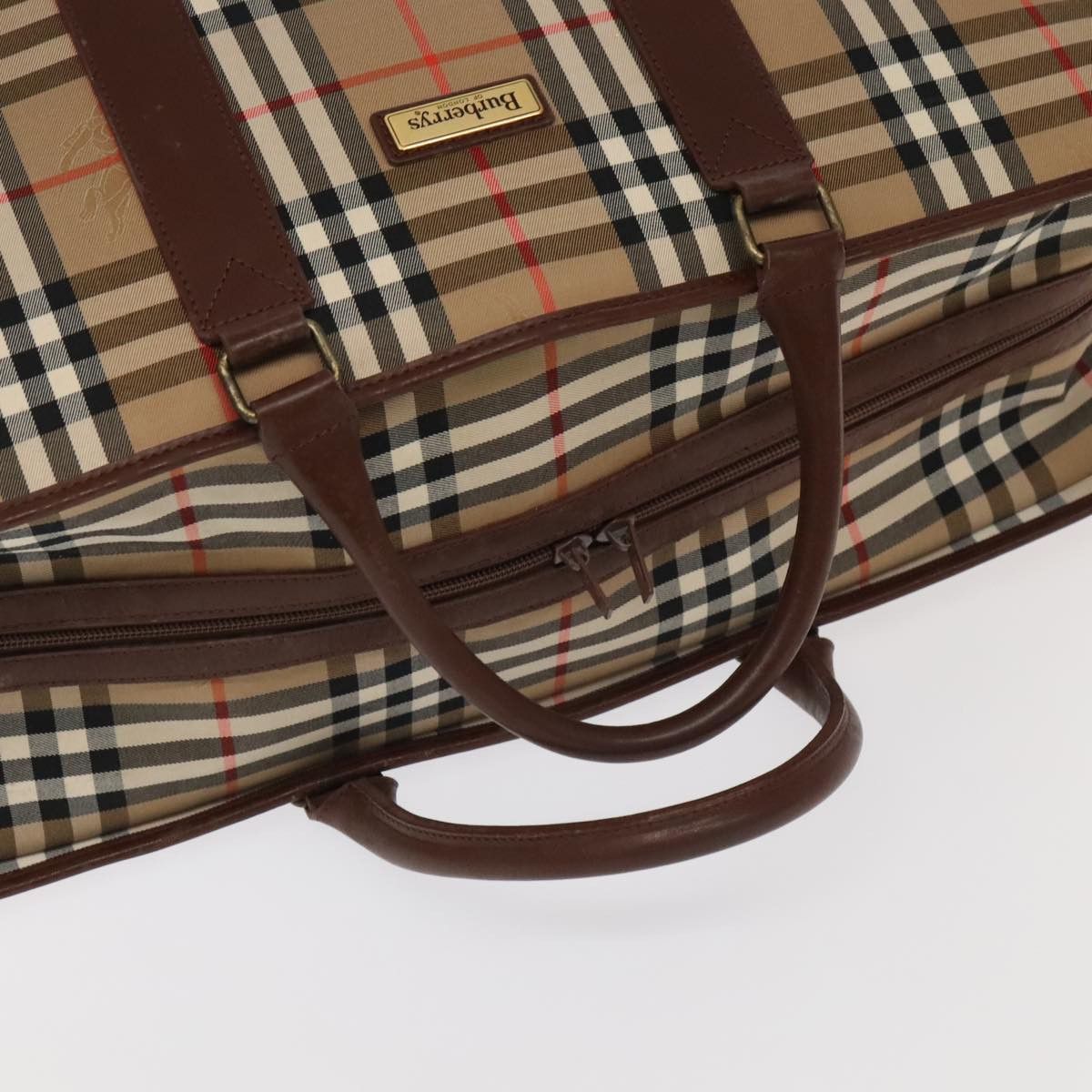 Burberry Nova Check Beige Canvas Travel Bag (Pre-Owned) Size ONE SIZE - 4 Thumbnail