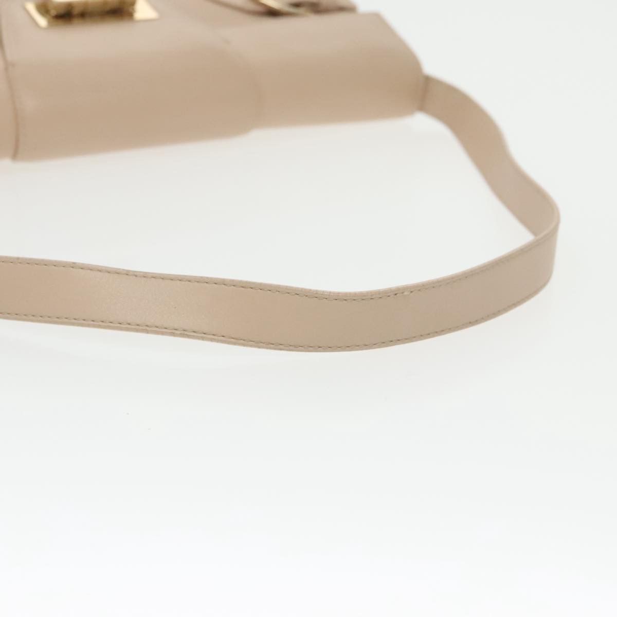 Salvatore Ferragamo Gancini Beige Leather Shoulder Bag (Pre-Owned) Size ONE SIZE - 4 Thumbnail