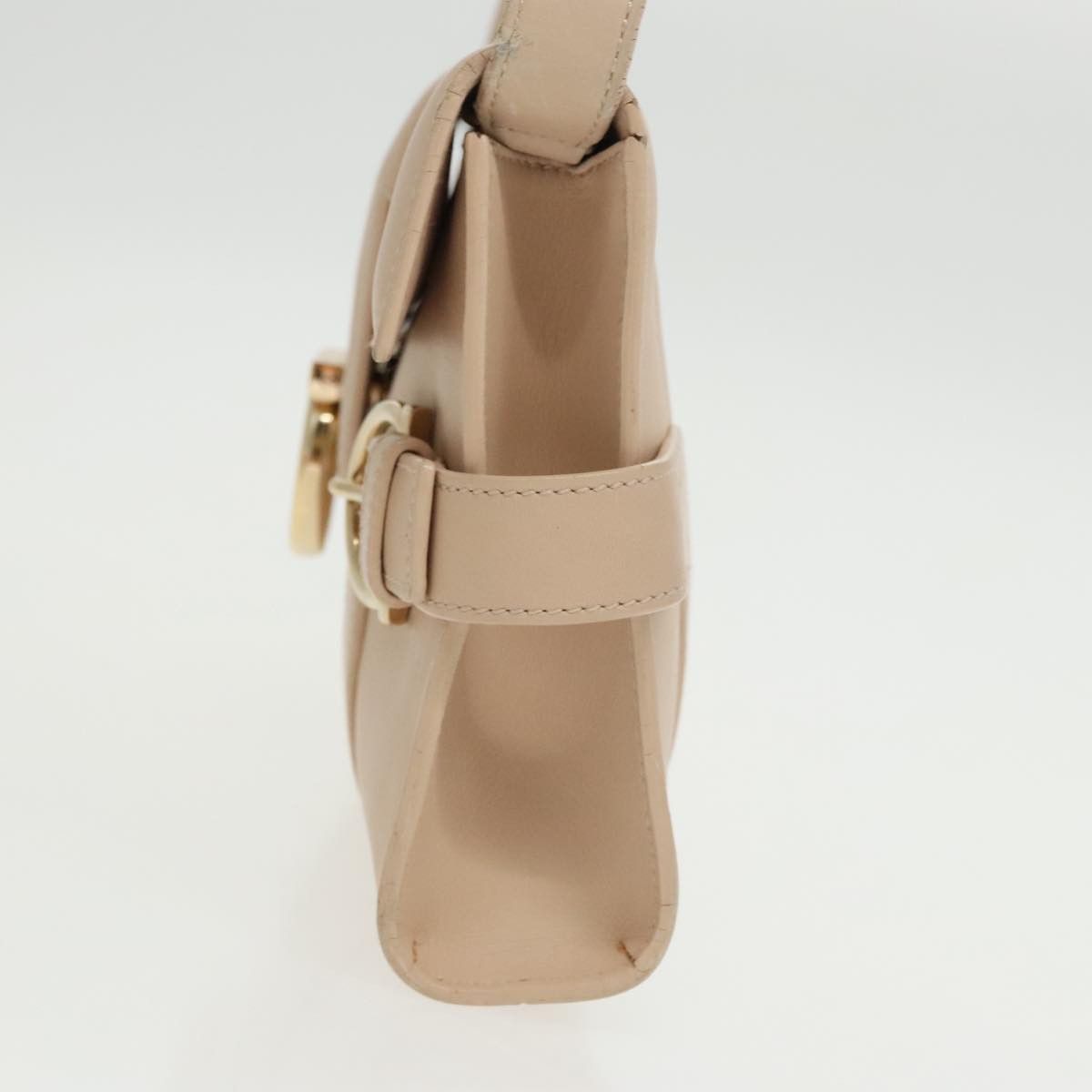 Salvatore Ferragamo Gancini Beige Leather Shoulder Bag (Pre-Owned) Size ONE SIZE - 3 Thumbnail