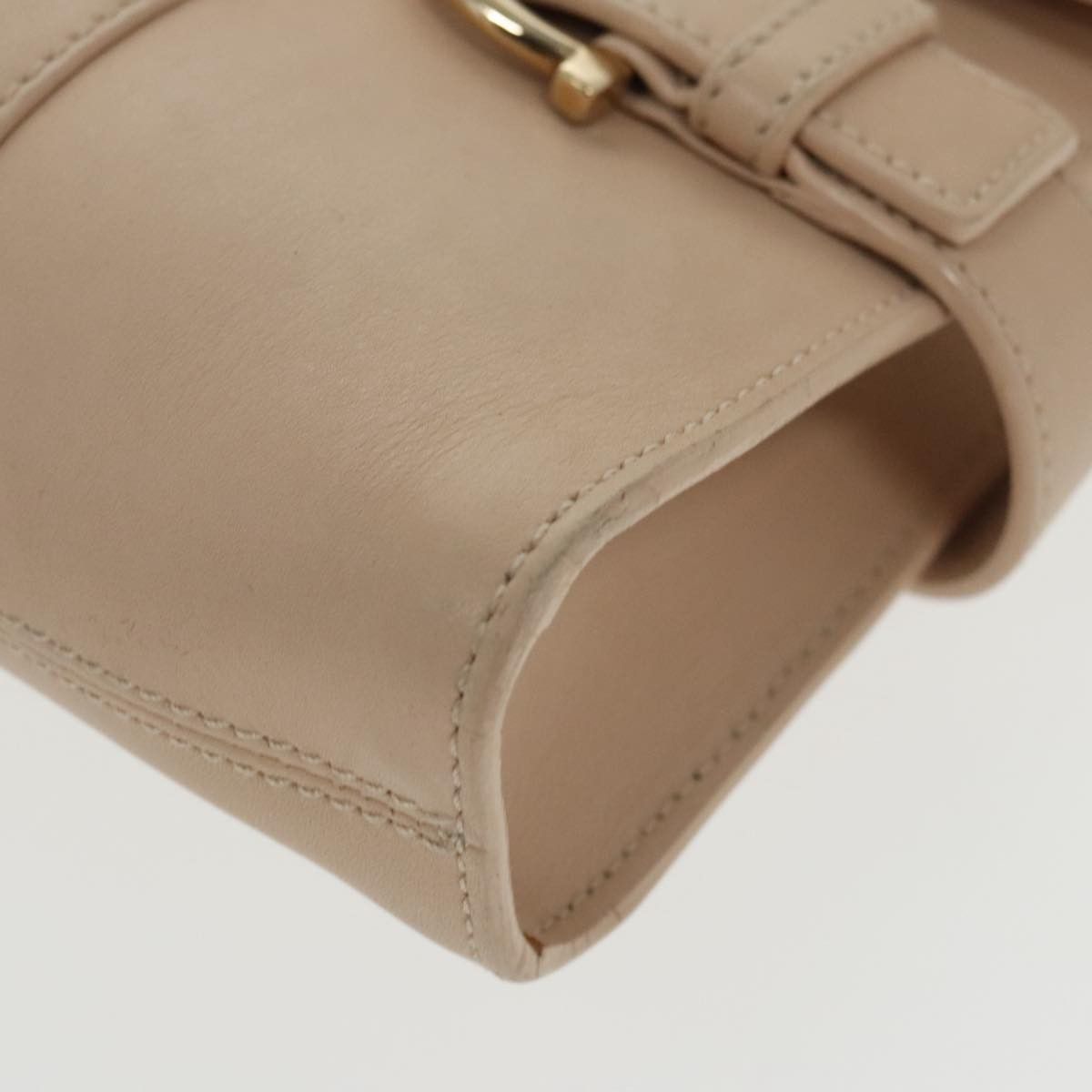 Salvatore Ferragamo Gancini Beige Leather Shoulder Bag (Pre-Owned) Size ONE SIZE - 19 Thumbnail