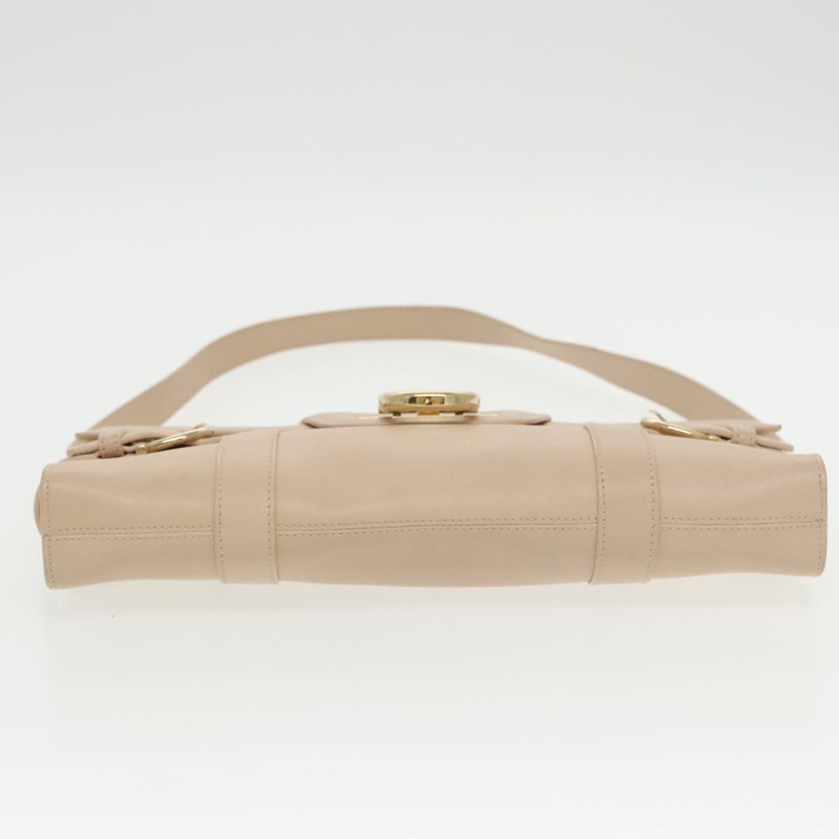 Salvatore Ferragamo Gancini Beige Leather Shoulder Bag (Pre-Owned) Size ONE SIZE - 5 Thumbnail