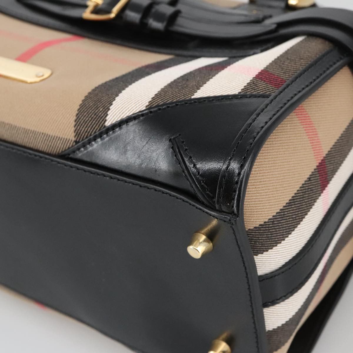 Burberry Nova Check Beige Canvas Handbag (Pre-Owned) Size ONE SIZE - 6 Thumbnail