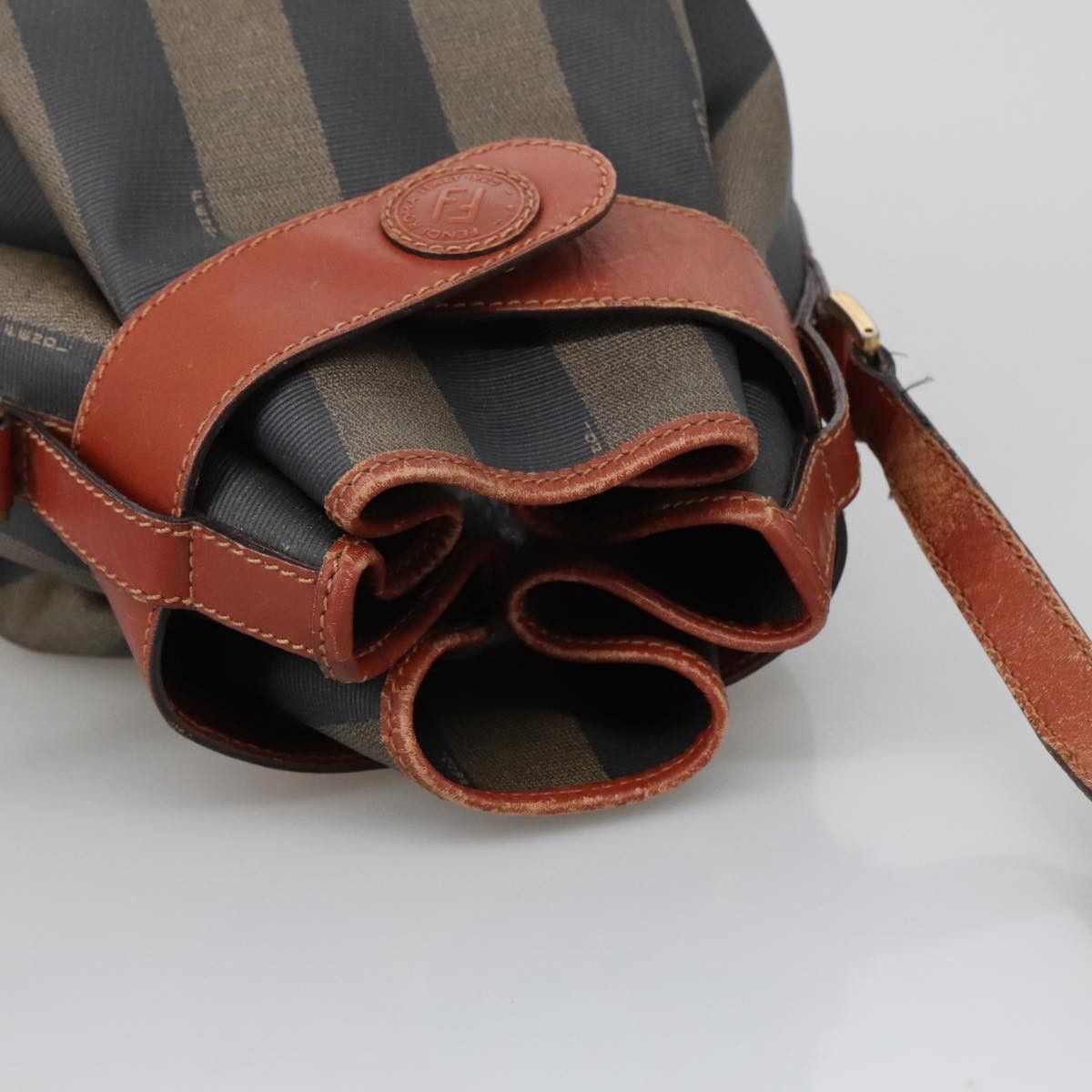 Fendi Pequin Brown Canvas Shoulder Bag (Pre-Owned) Size ONE SIZE - 18 Thumbnail