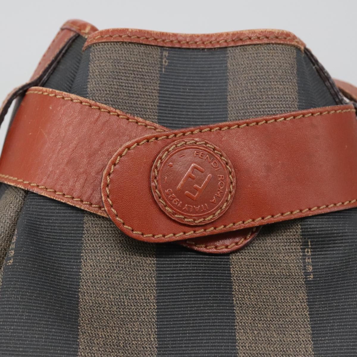 Fendi Pequin Brown Canvas Shoulder Bag (Pre-Owned) Size ONE SIZE - 20 Thumbnail
