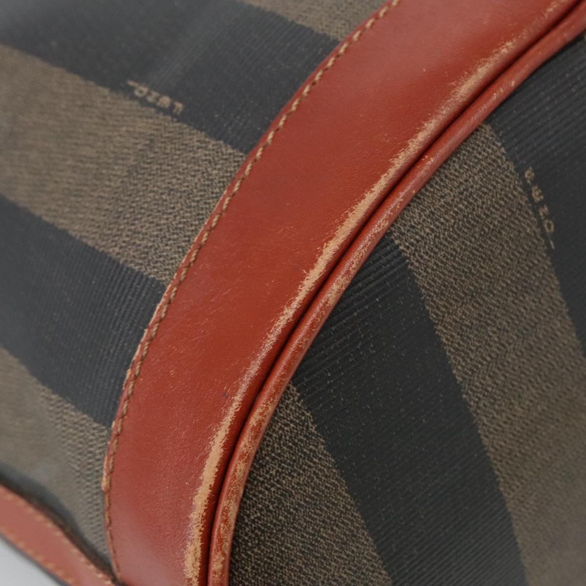 Fendi Pequin Brown Canvas Shoulder Bag (Pre-Owned) Size ONE SIZE - 10 Thumbnail