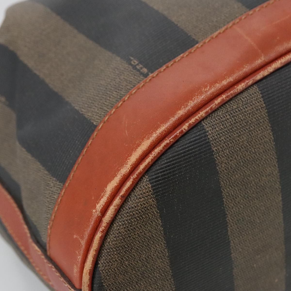 Fendi Pequin Brown Canvas Shoulder Bag (Pre-Owned) Size ONE SIZE - 8 Thumbnail