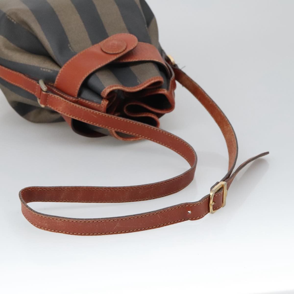Fendi Pequin Brown Canvas Shoulder Bag (Pre-Owned) Size ONE SIZE - 5 Thumbnail
