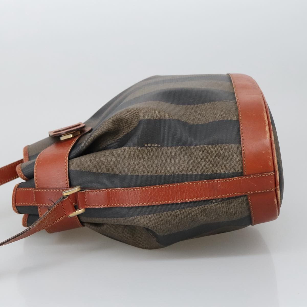 Fendi Pequin Brown Canvas Shoulder Bag (Pre-Owned) Size ONE SIZE - 4 Thumbnail